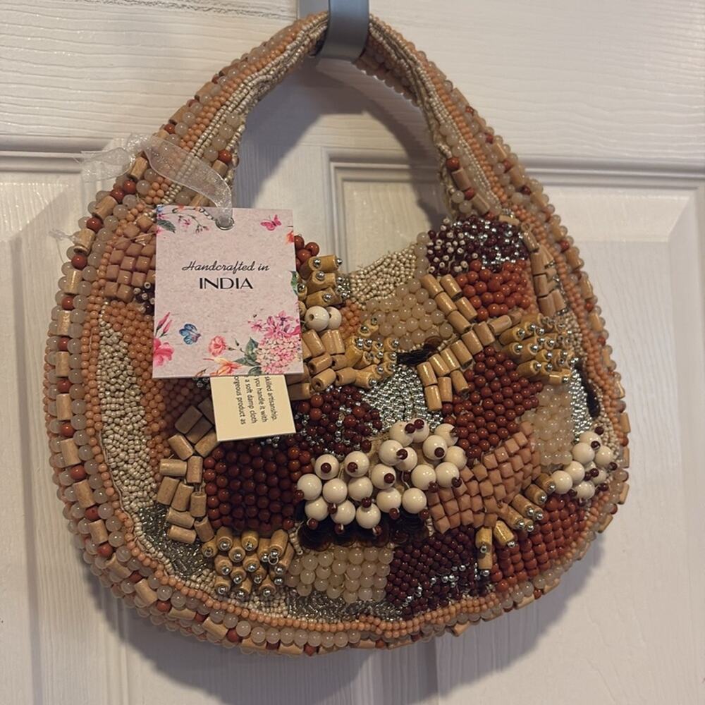 BNWT MADE IN INDIA Viral Handcrafted Beaded Women's Bag - Multicolor